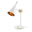 Vintage Industrial Bedroom Table Lamp, Rotatable Metal Lampshade with Brass Inner Shade for Study, Bedside Table "ESTEFANIA" E27