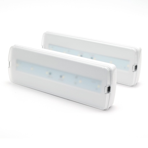 [WL104-2-BOX] Pack 2 de Luz de Emergencia LED 3W 250lm 3h de autonomía Kit de Montaje Incluido
