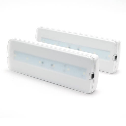 [WL104-2-BOX] Pack 2 de Luz de Emergencia LED 3W 265lm 3h de autonomía Kit de Montaje Incluido