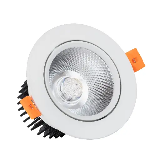  Downlight LED 12W COB Orientable Circulaire Blanc Découpe Ø 90 mm Sans Scintillement Efficacité énergétique Télécharger la fiche technique