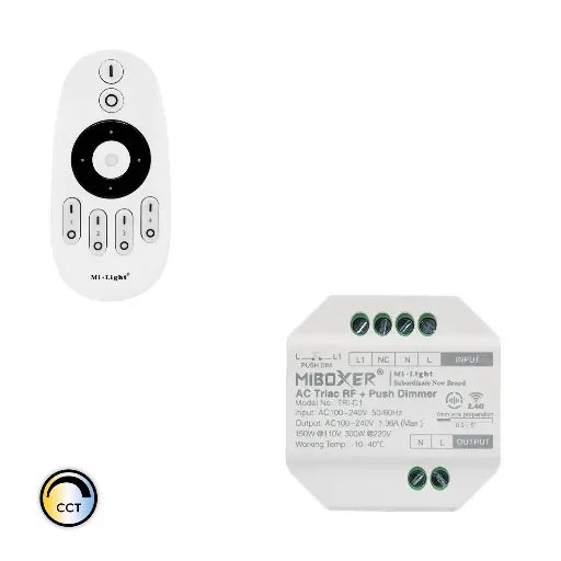 [TRI-C1+FUT007] TRIAC LED Dimmer + RF Remote Control 4 Zones MiBoxer