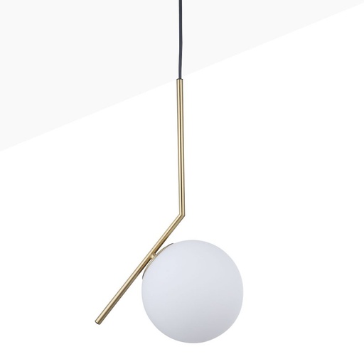 Lámpara Colgante Bola Cristal "MOON"- E27  ø 18cm Diseño Minimalista, Cristal Opalino, Para Interiores Clásicos, Retro O Contemporáneos
