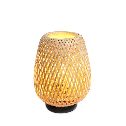 [T001] Lámpara de Mesa de Mimbre Bambú "MAYA" E27
