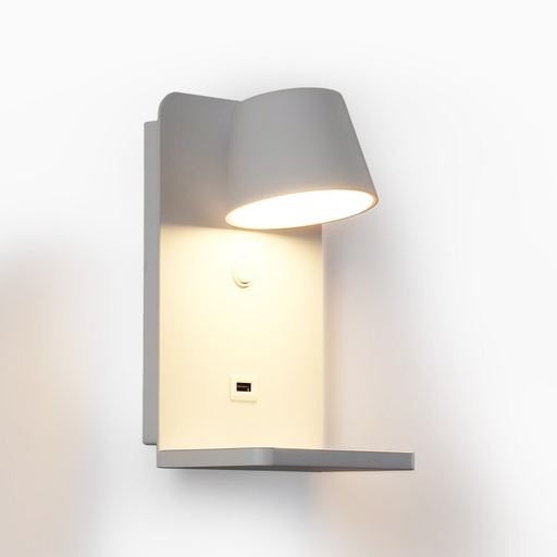 GENOVA 6W Adjustable Wall Sconces with USB Charging Base and Wireless Charging