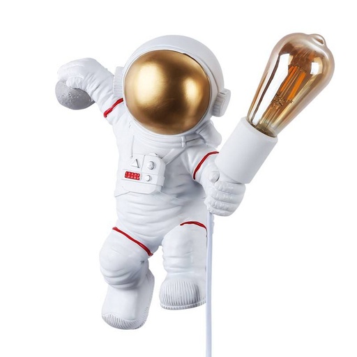 [W64] Astronaut Wall Light "Neil" Resin Creative Moon Night Light for Kids and Living Room E27