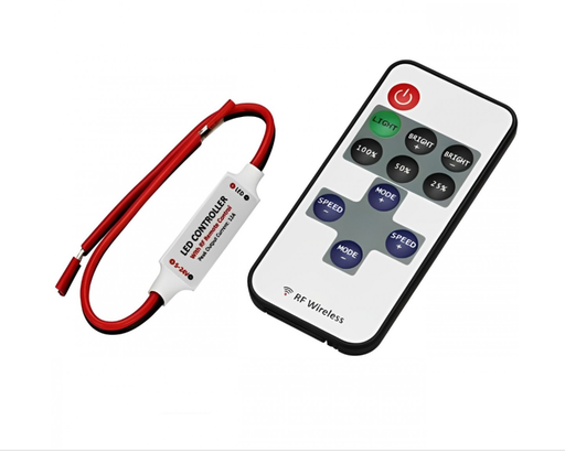 MiniControlador de atenuacion de 9/11 teclas con mando a distancia RF para tira led Monocolor, DC5-24V.