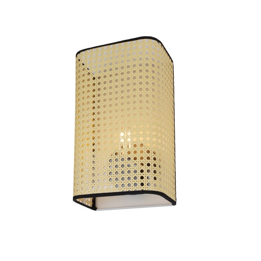 [W66] Rectangular rattan wall sconces for summer living room, bedroom, rustic style "LAVANDA" E27