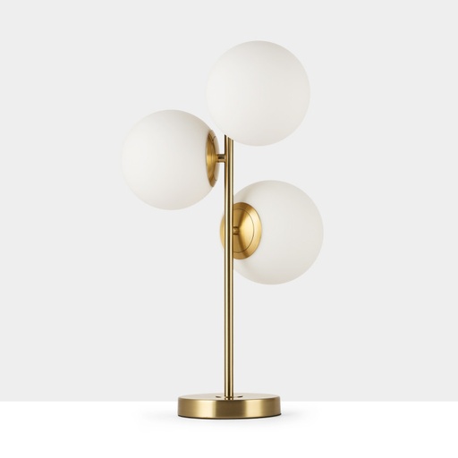 Metal Table Lamp with Three White Glass Balls "KAVALA" - 3*E27 Ø15cm
