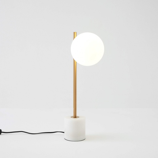 Marble Base and Crystal Ball Table Lamp "Åsa" – Minimalist Elegance, E27