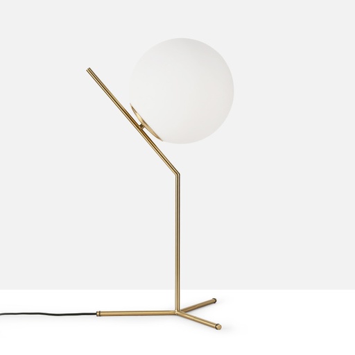 [T023-GD-250]  Lámpara de Mesa Bola de Cristal Y Aluminio Dorado: Iluminación Nocturna para Dormitorios y Salas de Estar  Ø25cm "LUCY"-E27
