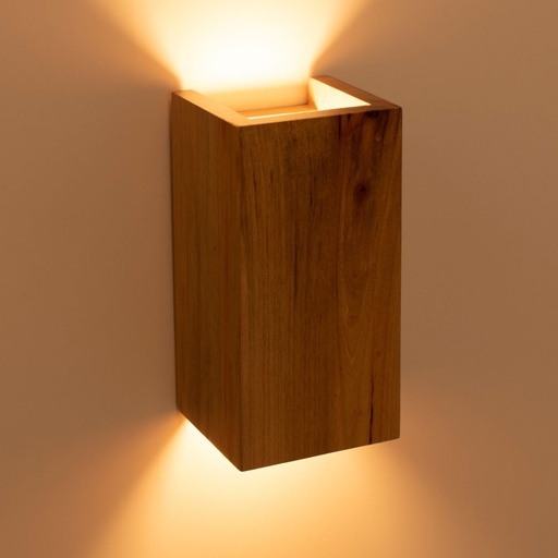 [W027-II] Aplique de pared bidireccional madera "LLONA" - 2 x GU10 - Interior