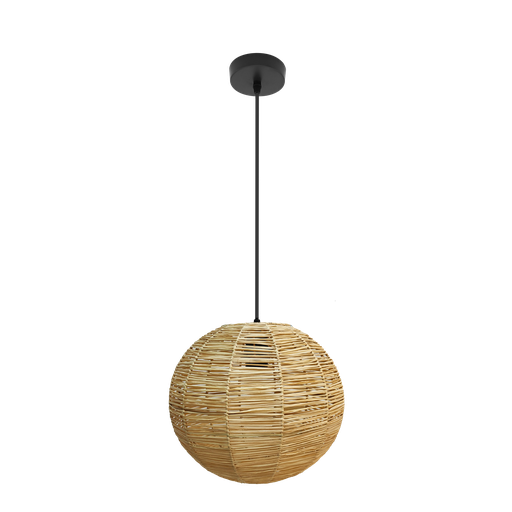 [217893086] Orpheus Pendant 1xe27 Black/Natural Regx30x30cm Marine Vegetable