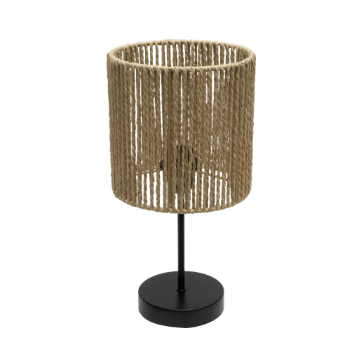 [217071086] Fabriano Table Lamp 1xe27 Black/natural 35x18x18cm