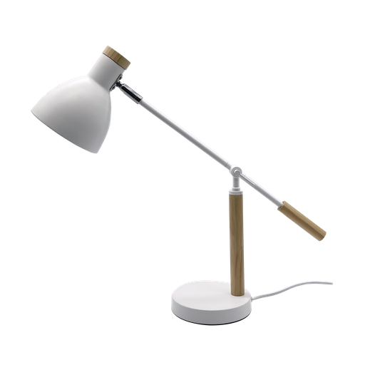 [161971001] Flexo Biel 1xe27 Blanc/hêtre 48x15x50 cm