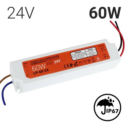 [LP-60-24] Kompaktes, wasserdichtes 24-V-60-W-Netzteil nach IP67