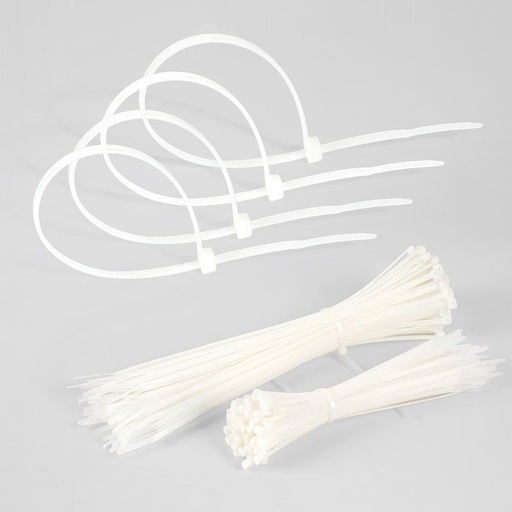[188125101] Confezione da 100 fascette stringicavo bianche 2,5x100 mm 100% nylon 66 resistenti e durevoli