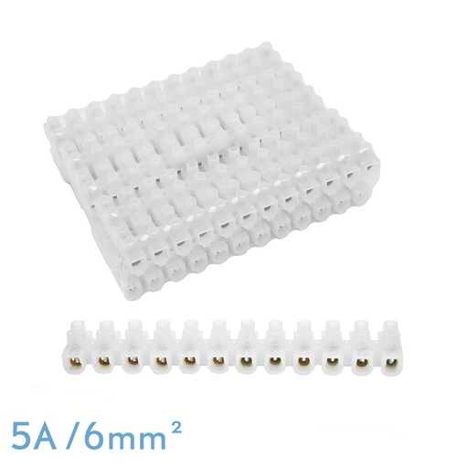 Striscia di giunzione semitrasparente PE 5A/6mm2 12 spine flessibili e facili da tagliare