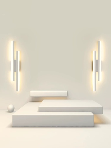 [8429A] Double linear wall lamp 48cm 16W-3000k-4000k-6000k White