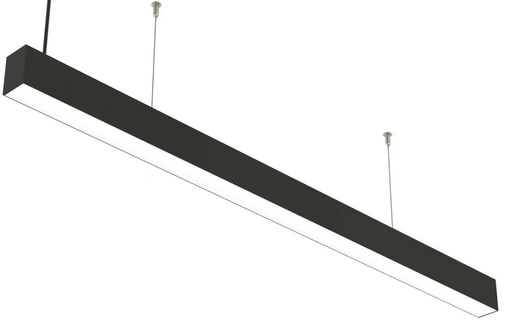 [LL57120] Lampada a sospensione lineare a LED 120cm Alluminio argento Nero 40w 4200K