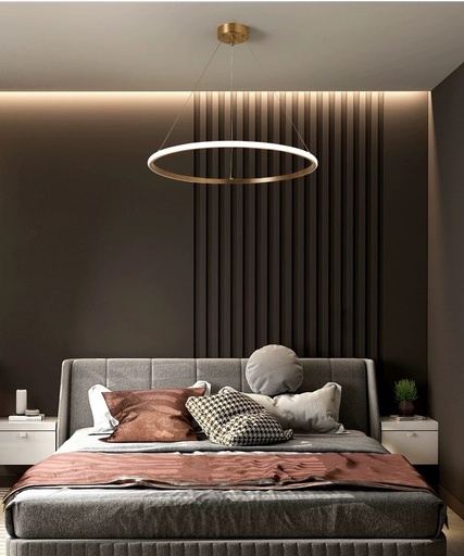 [CD-9004-GD] Lámpara colgante LED circular dorado Diametro 40cm 50w 3000K-4000K-6000K 