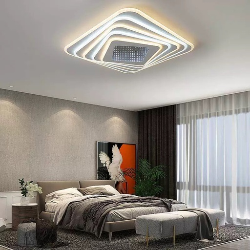 [W4138-2] LED Square Ceiling Light 55*55*10CM 220W 3000-4000-6000K