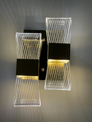 [Y300/2] Doppelte Wandleuchte Gold 25cm 28w 3000k-4000k-6000k