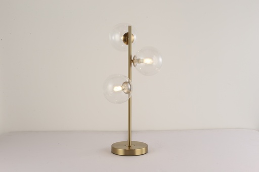 Metal Table Lamp with Three Clear Glass Balls "Belgium" - 3*G9