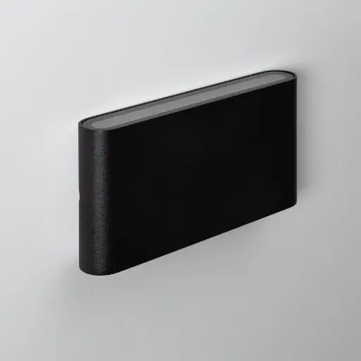 Aplique de Pared Exterior/Interior LED 12W Aluminio Rectangular Iluminación Arriba y Abajo 175mm IP54"SAFATA" Negro