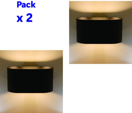 Pacote com 2 arandelas de parede internas de alumínio branco com iluminação para cima e para baixo, soquete G9 (lâmpada não incluída) "BAYONA"