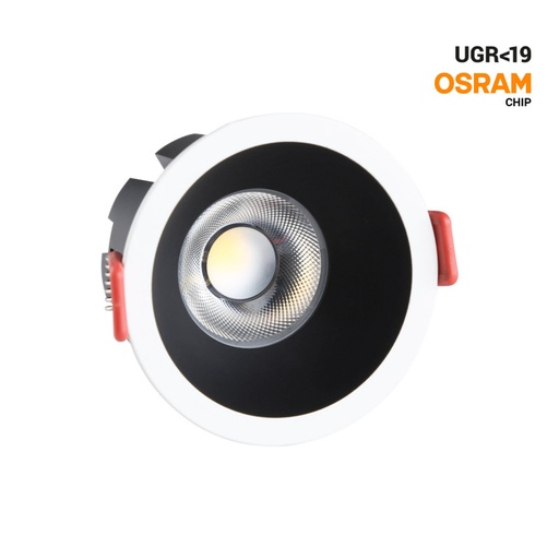 LED Downlight 8W CCT selectable light 2700K-4000K-6500K Addressable Circular Silver Cut Ø 75 mm with OSRAM Chips and KGP Driver