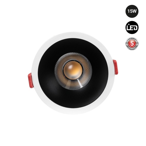 LED Downlight 15W CCT 2700K-4000K-6500K Addressable Circular Silver Cut Ø 90-100 mm with OSRAM Chips and KGP Driver