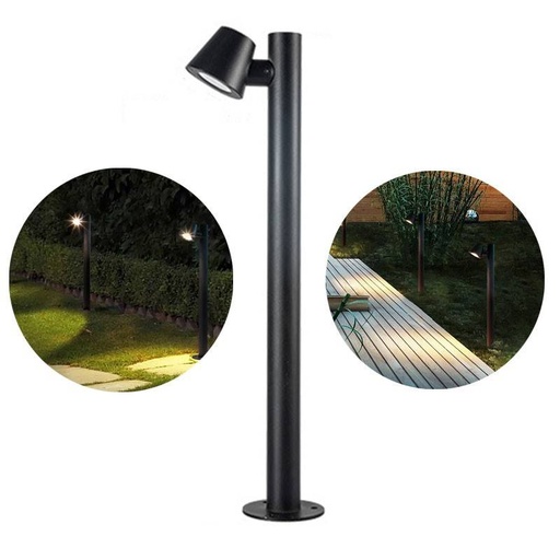 [F035-BK] Lampada da terra per esterni in acciaio con attacco GU10 Max. 35W IP44 "Adam"