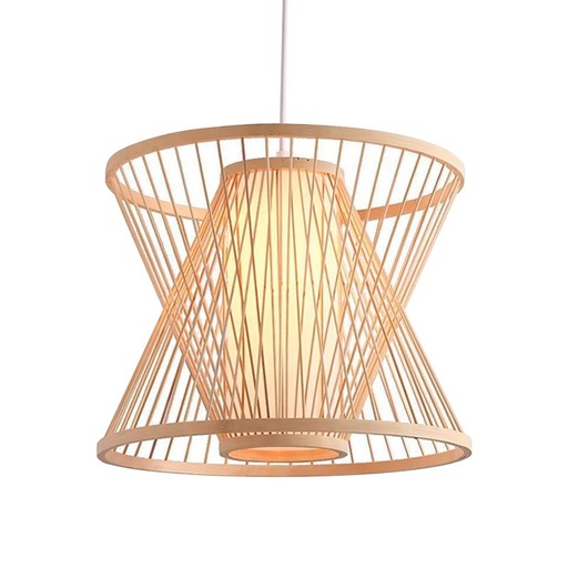 [C027-HH-D30] "Hinata" Wicker Pendant Lamp – Oriental Style, Handmade, E27, Double Layer