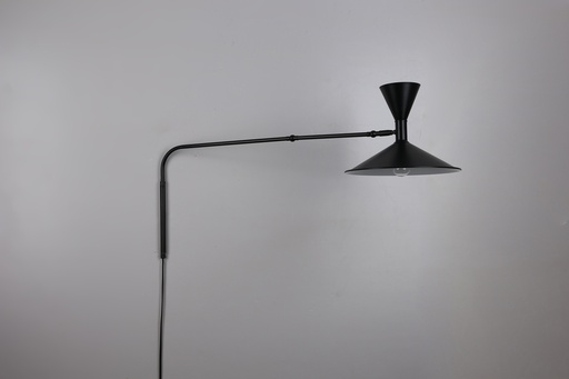 Aplique de pared Dormitorio interior Sala de estar Decoración del hogar Lámpara de pared con brazo oscilante Enchufe con interruptor Apliques Mesita de noche Iluminación montada industrial "GAMA"