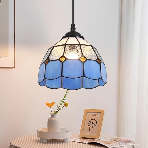 Lámpara Colgante "LIVIA" con Mosaico Floral en Cristal  Ø20cm