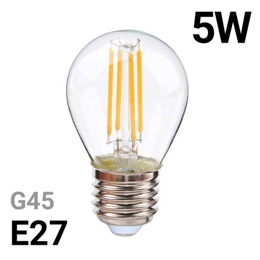 Bombilla LED de filamento esférica E27 G45 5W