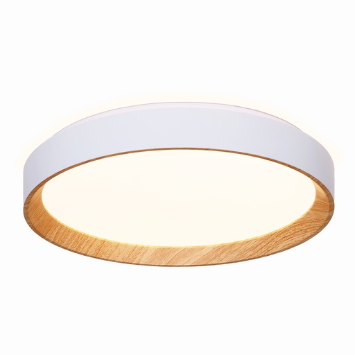  Plafón LED de Techo 30W Ø40cm CCT 3000K-6000K, Efecto Madera, Luz Regulable - Modelo "LUNADA"