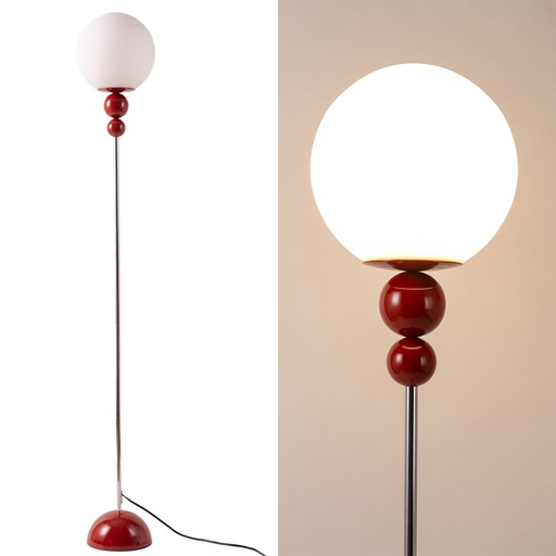 Floor lamp with multi-ball and opaque white sphere "LOKE" E27