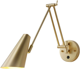  Adjustable Metal Swing Arm Wall Light with Switch Modern E27 for Living Room Hallway Bedroom "MIJAS"