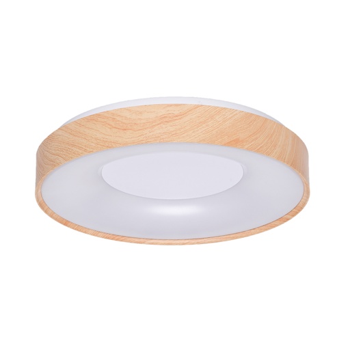 [CL001-WD-400] Plafón LED 30w CCT 3000K-4000K-6000K IP20 Efecto Madera diametro 38,5cm "MALTA" Estilo Minimalista y Moderna