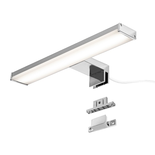 Aplique de pared LED para baño, espejo y mueble, diseño slim IP44, 8W, 30 cm, en aluminio con luz blanca neutra de 4000K