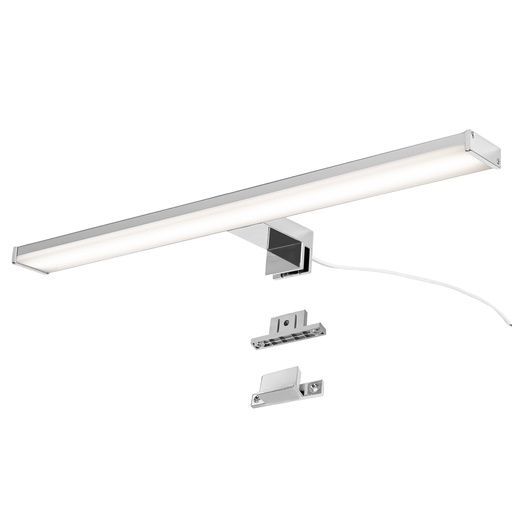 Aplique de pared LED para baño, espejo y mueble, diseño slim IP44, 12W, 50 cm, en aluminio con luz blanca neutra de 4000K