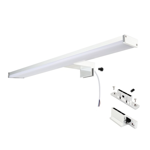 Aplique de pared LED para baño, espejo y mueble, diseño slim IP44, 10W, 40 cm, en aluminio con luz blanca neutra de 4000K