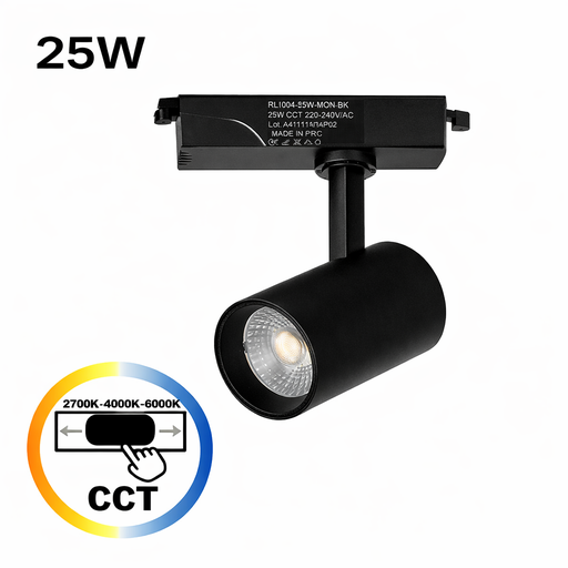  Einphasiges LED-Schienenlicht CCT 3000K-4000K-6000K 25W
