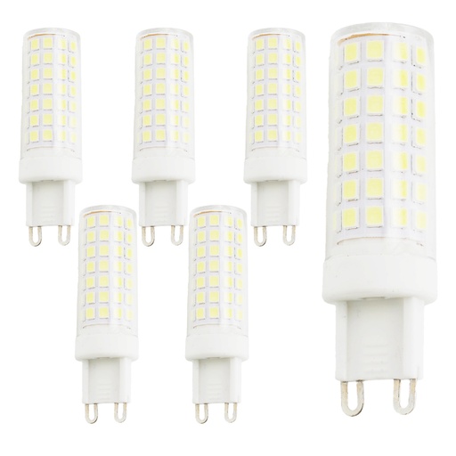  Confezione da 6 lampadine LED tubolari G9 da 6 W, alta efficienza e lunga durata 220-240 V CA.
