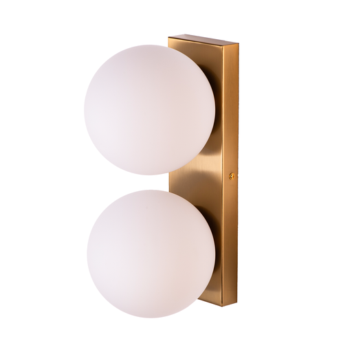 Aplique Lámpara de pared con  doble bola cristal opaco 
