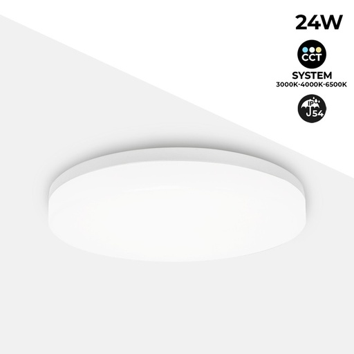 [B1720-R-CCT] Plafón LED estanco circular blanco 24W CCT - 2400lm - IP65