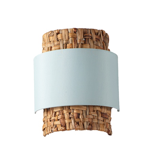 Wandleuchte mit Rattanschirm kombiniert mit Textil E27 "VÉLA"