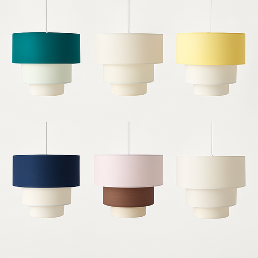 Suspension textile à trois niveaux en couleurs E27 Diamètre 38cm*30cm "NIVELA"