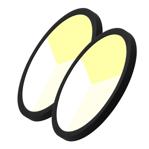 2er-Pack LED-Deckeneinbau- und Aufbauleuchten Ø300mm 24W IP44 – CCT-Licht 3000K/4000K/6000K – Einstellbarer Ausschnitt Ø65-270mm – Ultradünn 17mm